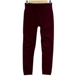 Mopas TX300 Burgundy Fleece Lined‎ Seamless Leggings High Waist One Size OS